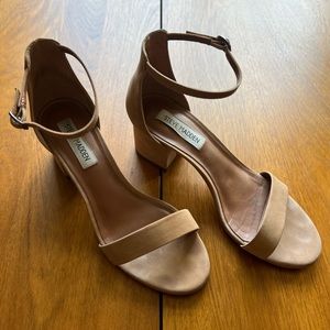 Steve Madden IRENEEW TAN NUBUCK sandal heels